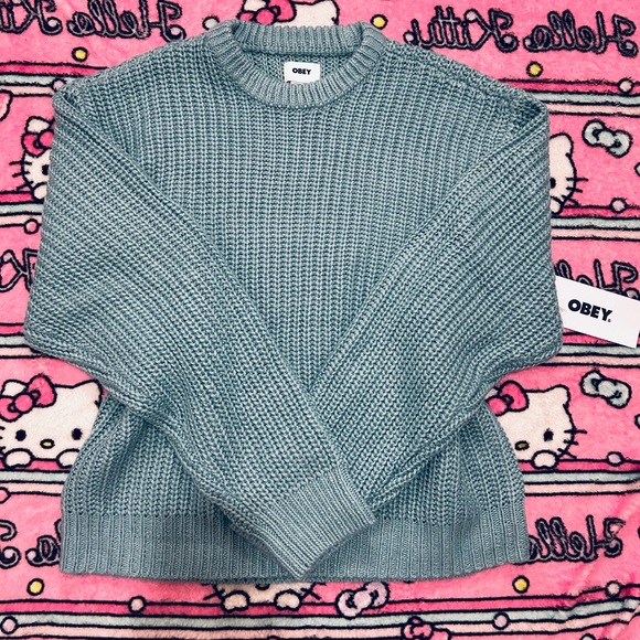 Obey Women's Knit Sweater in Light Gray - Picture 1 of 6
